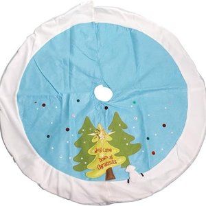 Joy Came Down at Christmas Felt Christmas Tree Skirt